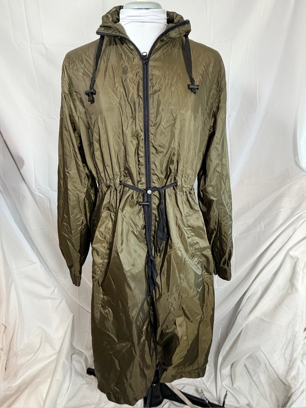 Cavalini Olive Green Lightweight Full Front Zip Windbreaker Jacket